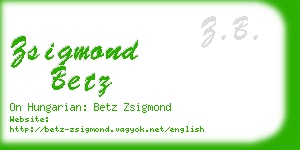 zsigmond betz business card